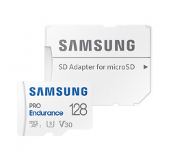 SD/флаш карта Samsung 128GB micro SD PRO Endurance, водоустойчива, с включен SD адаптер