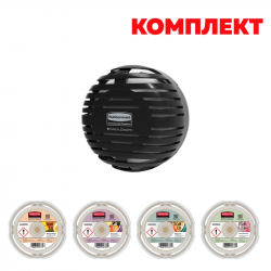 Продукт Rubbermaid Диспенсър за ароматизатор TCell 2.0, черен, с включени 4 пълнителя