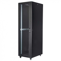 Шкаф за техника - Rack Стоящ комуникационен шкаф 19", 600x600 мм, Elegant Trio, черен &mdash; 20U