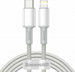Кабел/адаптер Кабел Baseus High Density USB-C към Lightning, PD 20W, 2м, бял CATLGD-A02