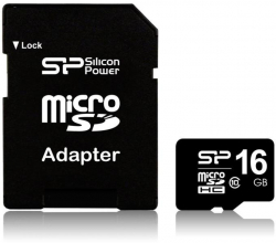 SD/флаш карта SILICON POWER memory card Micro SDHC 16GB Class 10 + Adapter