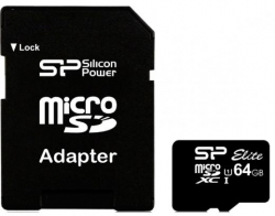 SD/флаш карта SILICON POWER memory card Micro SDXC 64GB Class 10 Elite UHS-1 +Adapter
