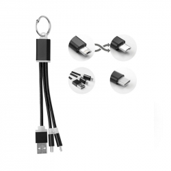 Кабел/адаптер More Than Gifts Кабел за зареждане Rizo, USB, Micro USB, USB Type-C, черен