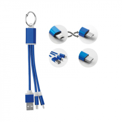 Кабел/адаптер Rizo Кабел за зареждане, USB, Micro USB, USB Type-C, син