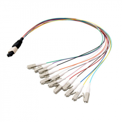 Оптична пач корда MPO към 12 LC simplex Fanout кабел, мултимод OM4 &mdash; 2 метра