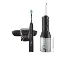 Бяла техника PHILIPS Electric toothbrush Diamond Clean 9000 + Airfloss black