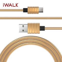 Кабел/адаптер iWALK Кабел за зареждане "METALLIC charge&Sync cabel"-златист