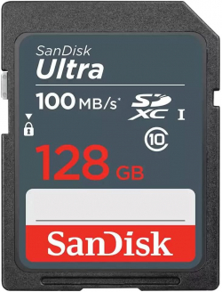 SD/флаш карта Карта памет SANDISK Ultra SDXC, 128GB, Class 10 UHS-I, 100 Mb-s