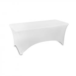 Покривка за правоъгълна маса, от еластан, бяла