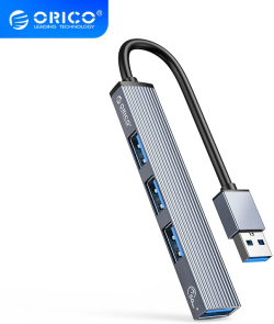 USB Хъб Orico хъб USB3.0-2.0 HUB 4 port, Aluminum - AH-A13-GY
