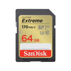 SD/флаш карта Карта памет SANDISK Extreme SDXC, 64GB, UHS-1,Class 10, U3, V30, 80 MB-s