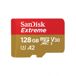 SANDISK Extreme microSDXC, 128GB, Class 10 U3, V30 90 MB-s