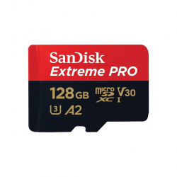 SD/флаш карта SANDISK Extreme PRO microSDXC, 128GB, Class 10 U3, A2, V30, 90 MB-s