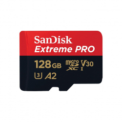 SANDISK Extreme PRO microSDXC, 128GB, Class 10 U3, A2, V30, 90 MB-s
