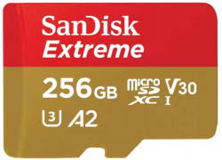 SD/флаш карта SANDISK Extreme 256GB microSDXC + SD Adapter + 1 year RescuePRO Deluxe