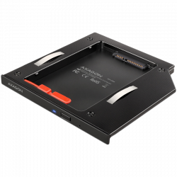 Кутия/Чекмедже за HDD AXAGON RSS-CD09 2.5" SSD-HDD caddy into DVD slot, 9.5 mm, LED, ALU