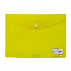 Канцеларски продукт Office 1 Superstore Папка, А4, с копче, прозрачна, жълта