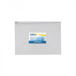 Office 1 Папка с цип и джоб за визитка, А5, прозрачна