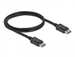 Кабел/адаптер Кабел Delock DisplayPort 2.0 мъжко - DisplayPort мъжко, 1.0м, 10K, 54 Gb-s, Черен