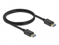 Кабел Delock DisplayPort 2.0 мъжко - DisplayPort мъжко, 1.0м, 10K, 54 Gb-s, Черен