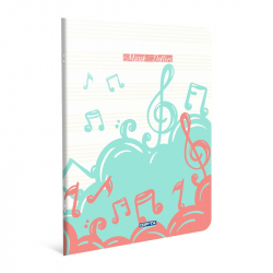 Gipta Тетрадка Music Book, бяла хартия, широки редове, мека корица
