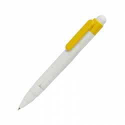 Канцеларски продукт Химикалка Tombiko, бяло-жълта