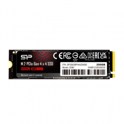 Хард диск / SSD Solid State Drive (SSD) Silicon Power UD90, M.2-2280, PCIe, Gen 4x4 NVMe, 250GB