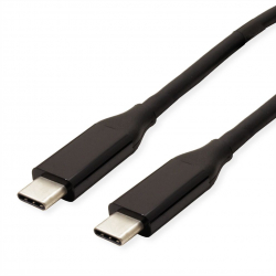 Кабел/адаптер ROLINE 11.99.9080 USB4 Gen 3 кабел, PD 20V5A, C-C, M-M, 40 Gbit-s, черен, 0.5 м