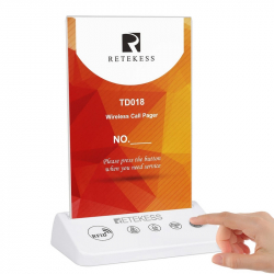 Други TD018 Бутон за безжично повикване, RETEKESS, 4 клавиша, RFID четец