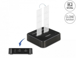 Докинг станция Външна стойка Delock M.2, 2 x M.2 NVMe, PCIe SSD, Функция клониране