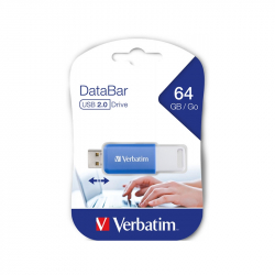 USB флаш памет Verbatim USB флаш памет DataBаr, USB 2.0, 64 GB, синя