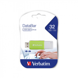 USB флаш памет Verbatim USB флаш памет DataBаr, USB 2.0, 32 GB, зелена