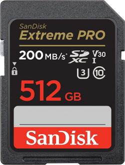 SD/флаш карта Карта памет SANDISK Extreme PRO SDHC, 512GB, UHS-1, Class 10, U3, 140 MB-s 