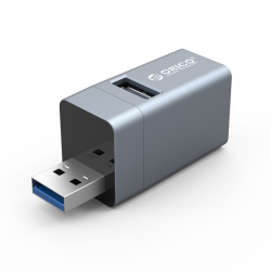USB Хъб Мини USB 3.0 хъб 3 в 1 Orico MINI-U32L-GY на най-ниска цени