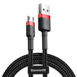 Кабел/адаптер Кабел Baseus Cafule USB-A към MicroUSB, 2.4A, 1м, черен