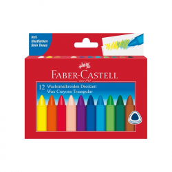 Канцеларски продукт Faber-Castell Восъчни пастели Triangular, 12 цвята