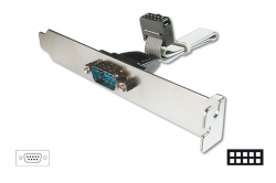 Други DIGITUS Serial Slot Bracket кабел с планка, D-Sub9-M към IDC 2x 5pin-F