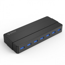 USB Хъб Orico- H7928-U3-V1-BK USB3.0 HUB 7 port with Premium Power Adapter, Black