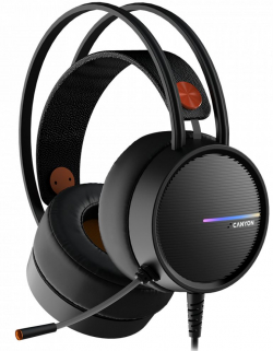Слушалки Геймърски CANYON Gaming headset 3.5mm jack plus USB connector for LED backlight, черни