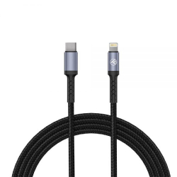 Кабел за данни Tellur Green, USB-A - USB-C, 2.1A, 480Mbps, Черен