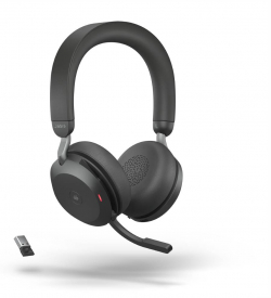 Слушалки Jabra EVOLVE2 75 слушалки, MS, АNC, Bluetooth, Link380, USB-C, стойка за зареждане