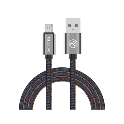 Кабел/адаптер Tellur Denim кабел за данни, USB-A - Micro-USB, текстил, 1 м, син