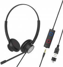 Слушалки Tellur Voice 420 стерео слушалки, USB-A/C & 3.5мм жак