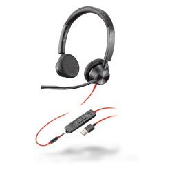 Слушалки Стерео слушалки 
Plantronics Blackwire 3325, 
USB-A, 3.5 mm жак, черни
