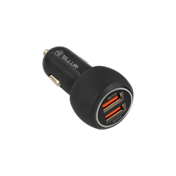 Принадлежност за смартфон Tellur FCC8 Dual USB зарядно за автомобил, с бързо зареждане, 2 x USB, 6A, черно