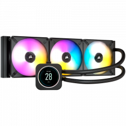 Водно охлаждане CORSAIR iCUE H150i ELITE LCD Display Liquid CPU Cooler, 360mm Radiator