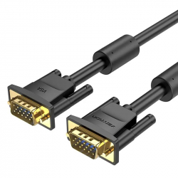 Кабел/адаптер Vention Кабел за монитор Cable VGA HD15 M - M 1.0m Gold Plated, 2 Ferrites - DAEBF