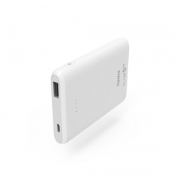 Батерия за смартфон Външна батерия HAMA SLIM 5HD, 5000 mAh, USB-A, Бял