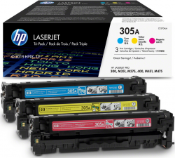 Тонер за лазерен принтер Комплект касети за HP COLOR LASER JET PRO 300 / 400 / MFP series /305A/ 3-color pack