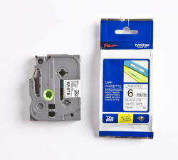 Касета за етикетен принтер BROTHER ТИП TZ - 6 mm BLACK ON WHITE TAPE P№TZE211